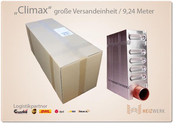 Heizleiste snap-on "Climax" - Große Versandeinheit 9,24 Meter - 1885 Watt