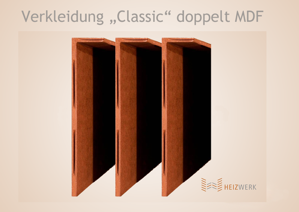 Verkleidung für Heizleiste Modell  "Classic" doppelte Ausführung - MDF