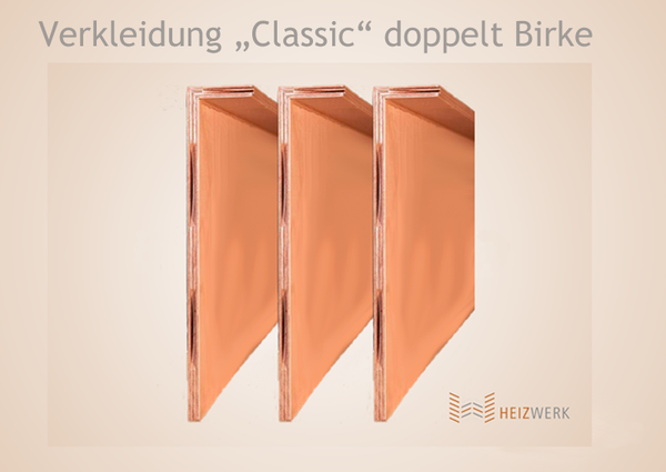 Verkleidung für Heizleiste Modell  "Classic" doppelte Ausführung - Birkensperrholz
