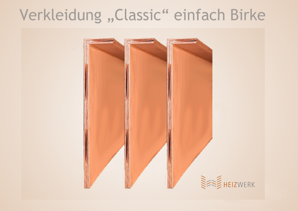 Verkleidung für Heizleiste Modell  "Classic" einfach - Birkensperrholz